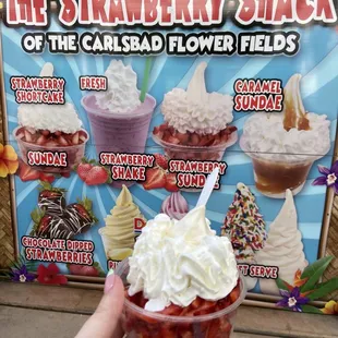 Strawberry shortcake sundae