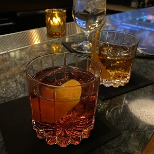 Negroni and old fashioned