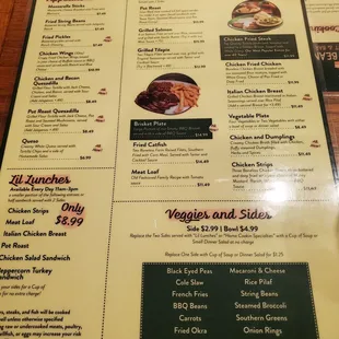 sushi and sashimi, menu