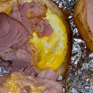 Disgusting hair on sandwich