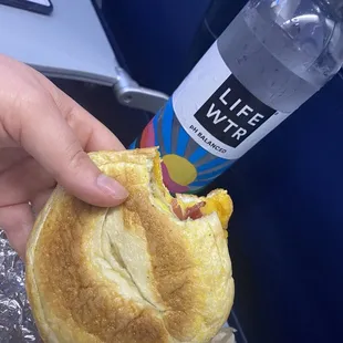 Sad breakfast sandwich "bagel"