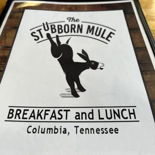 Menu cover