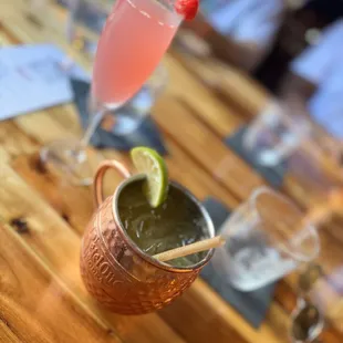 a moscow mule and a cocktail