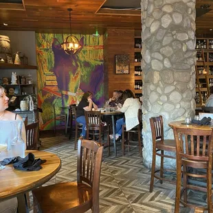 Interior around the bar area and front door