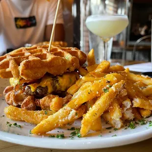 Belgian Waffle Burger