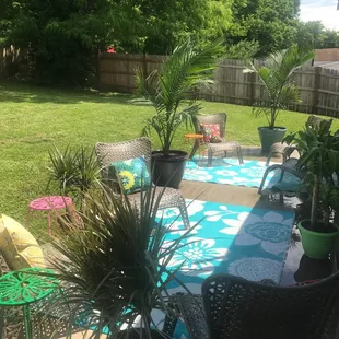 A huge, private back yard!