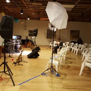 a group of people in a room
