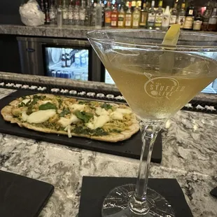 Cable car with a pesto chicken flatbread