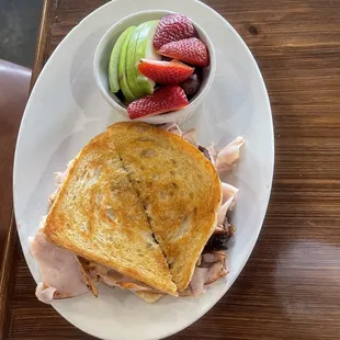 Brie and Turkey with fresh fruit