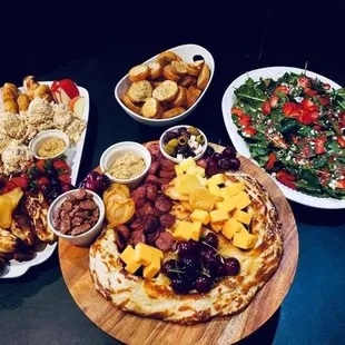 a variety of food on a table