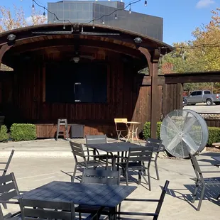 the outside seating area