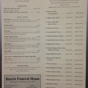 Menu page 1