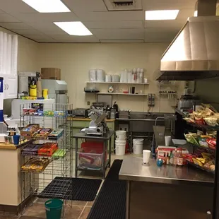 the kitchen of a restaurant