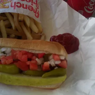 Hot dog and fries