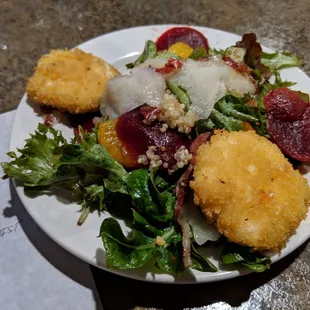 Citrus salad with fried goat cheese.