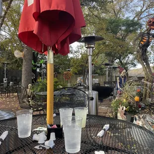 Halloween at the Suburban patio is whimsically spooky.