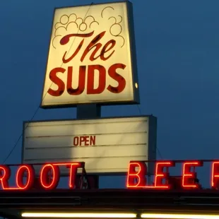 the sign for root beer