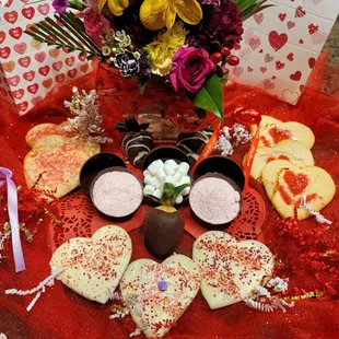 a variety of valentine's day treats