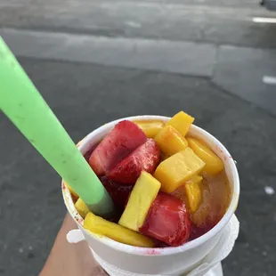 Mango, strawberry, and pineapple Diablito