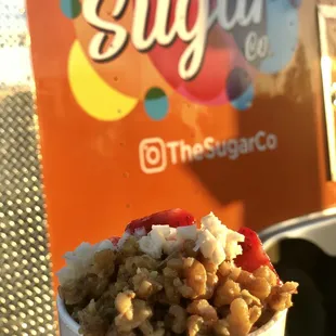 Strawberry, Walnuts and Coconut shaved ice!