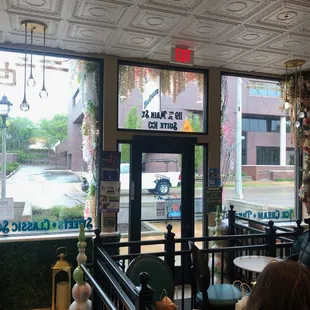 A look to the front door and table area.