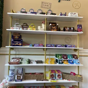 a display of various foods