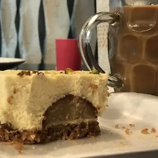 Last slice of Galbajamun cheesecake. Pairs great with Chai or coffee.