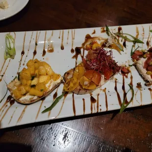 a plate of appetizers