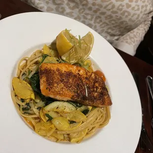 Blackened Salmon Primavera