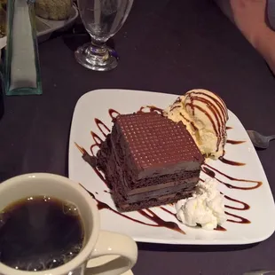 Topped it all off with this delish ganache chocolate cake.