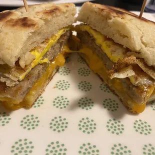 Biscuit sausage egg and cheese