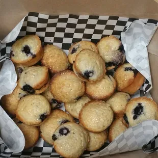 Mini blueberry muffins.