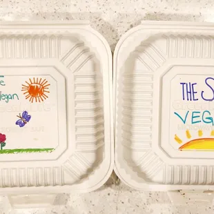 Cute handrawn togo boxes