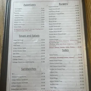 a menu on a table