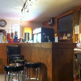 The bar area with a TV that might work.