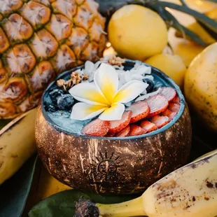 The Blue Dream bowl in a Coconut Bowl