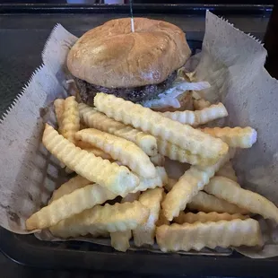 The burger may look small, but it&apos;s only because the fries were huge. It&apos;s a big burger!