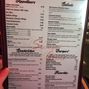 Dinner Menu