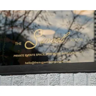 Window signage (pic courtesy of The Sunset Room)