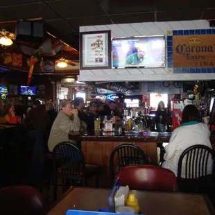 View into the bar from our table at the front windows.