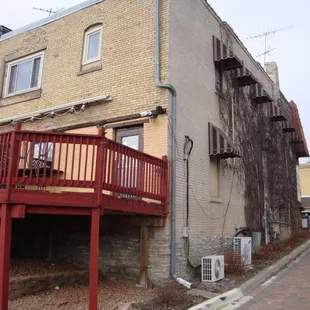 Back of the building, view looking northwest.