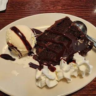 3 Layer Chocolate Cake a la mode....enough to be shared!