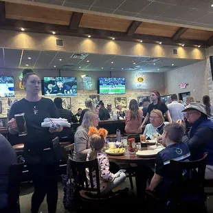 Busy for a Tuesday night but it's fun atmosphere