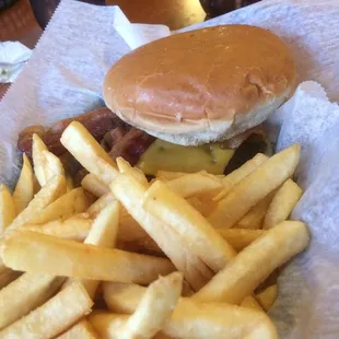 Single Bacon &amp; a ton of fries!!