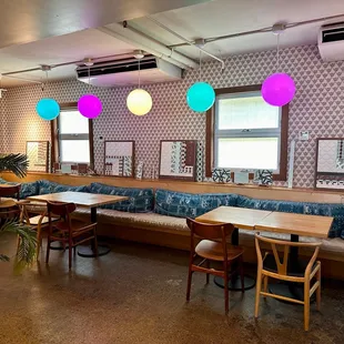 Inside restaurant seating