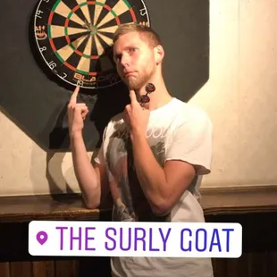 Enjoying some darts and beer