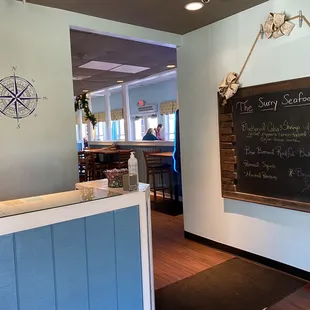 Check-in and daily specials board