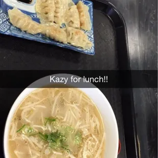 Ramen and gyoza. Yum!