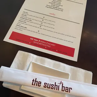 menu, sushi and sashimi