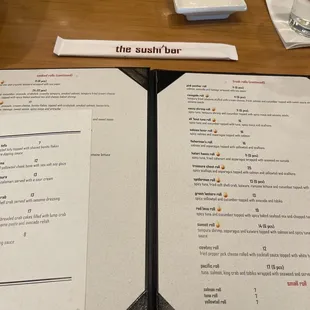 The menu, very clean &amp; great place to grab a bite to eat.